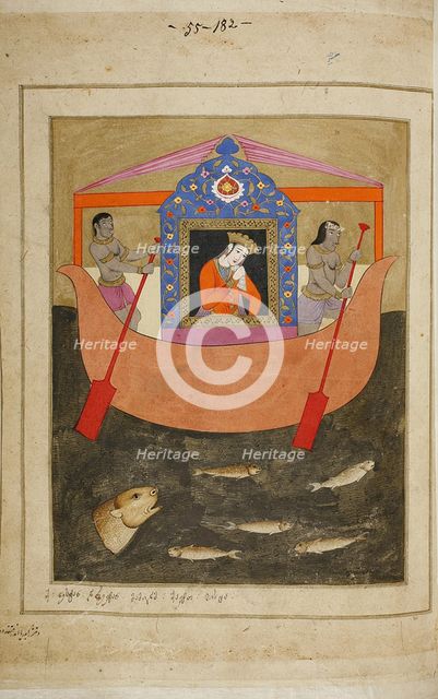 Illustration to the epic poem The Knight in the Panther's Skin by Shota Rustaveli, 18th century. Artist: Tseretliseuli, E. Ts. (active 18th century)