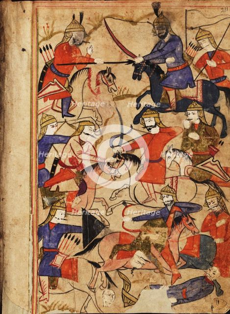 Illustration to the epic poem The Knight in the Panther's Skin by Shota Rustaveli, 17th century.