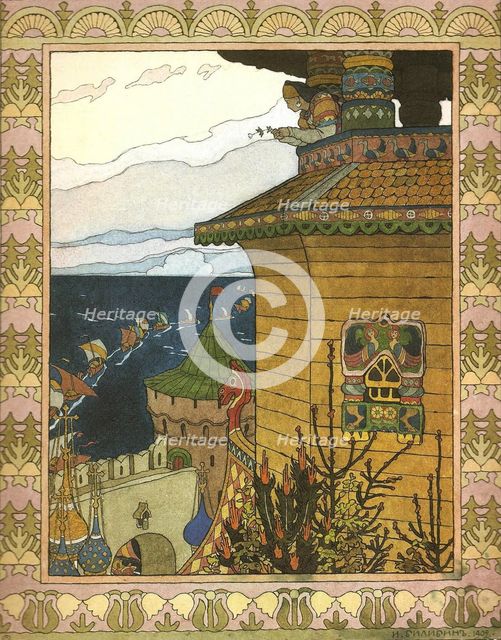 Illustration to the fairytale The White Duck, 1902. Artist: Bilibin, Ivan Yakovlevich (1876-1942)