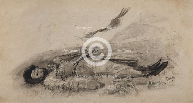 Illustration to the poem Ismail-Bey by M. Lermontov, 1889-1891. Artist: Vrubel, Mikhail Alexandrovich (1856-1910)
