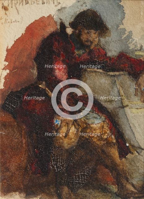 Illustration to the poem The Song of the Merchant Kalashnikov by M. Lermontov, 1880s. Artist: Vrubel, Mikhail Alexandrovich (1856-1910)