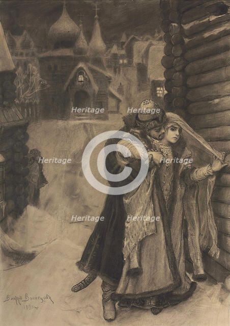 Illustration to the poem The Song of the Merchant Kalashnikov by M. Lermontov, 1891.