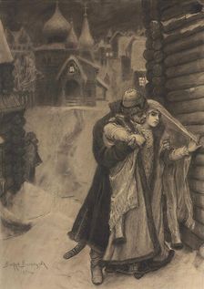 Illustration to the poem The Song of the Merchant Kalashnikov by M. Lermontov, 1891
