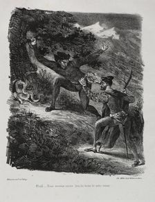 Illustrations for Faust: Faust and Méphistophélés in the mountains of the Hartz, 1828. Creator: Eugène Delacroix (French, 1798-1863); Chez Ch. Motte, Éditeur, distributed by Chez Sautelet, Libraire