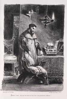 Illustrations for Faust: Faust in his dressing-room, 1828. Creator: Eugène Delacroix (French, 1798-1863); Chez Ch. Motte, Éditeur, distributed by Chez Sautelet, Libraire