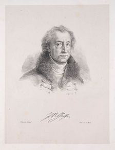Illustrations for Faust: Frontispiece - Portrait of Johann Wolfgang von Goethe, 1828. Creator: Eugène Delacroix (French, 1798-1863); Chez Ch. Motte, Éditeur, distributed by Chez Sautelet, Libraire