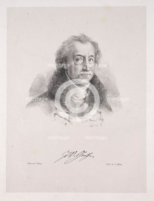 Illustrations for Faust: Frontispiece - Portrait of Johann Wolfgang von Goethe, 1828. Creator: Eugène Delacroix (French, 1798-1863); Chez Ch. Motte, Éditeur, distributed by Chez Sautelet, Libraire.