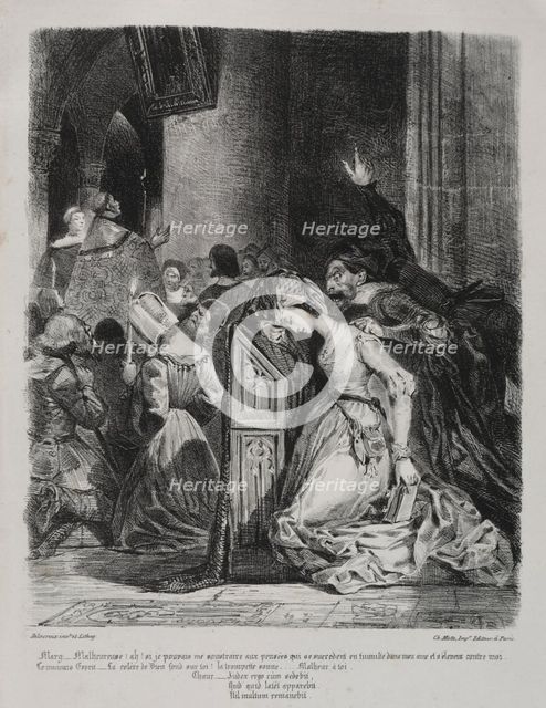 Illustrations for Faust: Marguerite at church, 1828. Creator: Eugène Delacroix (French, 1798-1863); Chez Ch. Motte, Éditeur, distributed by Chez Sautelet, Libraire.