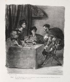 Illustrations for Faust: Méphistophelés is at Marthe, 1828. Creator: Eugène Delacroix (French, 1798-1863); Chez Ch. Motte, Éditeur, distributed by Chez Sautelet, Libraire