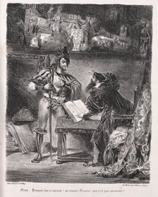 Illustrations for Faust: Méphistophélés visits Faust, 1828. Creator: Eugène Delacroix (French, 1798-1863); Chez Ch. Motte, Éditeur, distributed by Chez Sautelet, Libraire