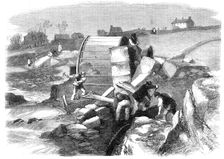 Illustrations of the Flood at Sheffield:...Broadhead Wheel Mill...workmen searching for tools, 1864. Creator: Unknown