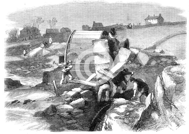 Illustrations of the Flood at Sheffield:...Broadhead Wheel Mill...workmen searching for tools, 1864. Creator: Unknown.