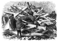 Illustrations of the Flood at Sheffield: scene in a garden at Hillsborough, 1864. Creator: Unknown