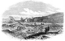 Illustrations of the Flood at Sheffield: the village of Malin Bridge after the flood, 1864. Creator: Unknown