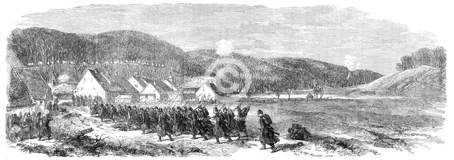 Illustrations of the War in Denmark: fight between the Danes and the Austrians at Veile..., 1864. Creator: Unknown.