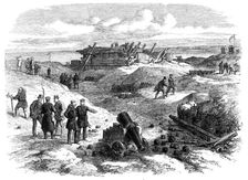 Illustrations of the War in Denmark: interior of No. 4 Redoubt at Düppel, 1864. Creator: Unknown