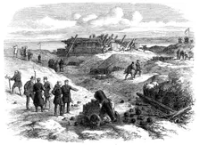 Illustrations of the War in Denmark: interior of No. 4 Redoubt at Düppel, 1864. Creator: Unknown