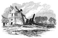Illustrations of the War in Denmark: the Düppel Windmill in ruins, 1864. Creator: Unknown