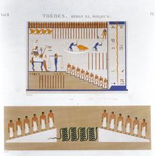 Illustrations of frescoes from Byban el Molouk, Thebes, Egypt, 1822. Artist: Jomard