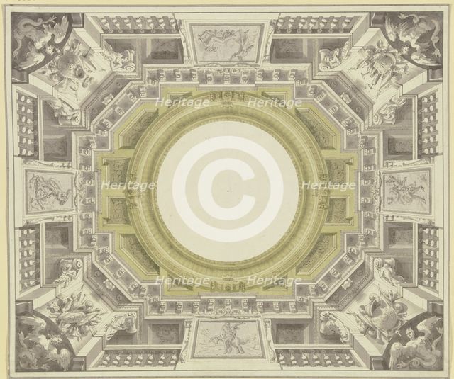 Illusionist view into a drum, 18th century. Creator: Unknown.
