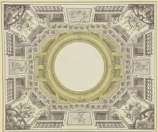 Illusionist view into a drum, 18th century. Creator: Unknown