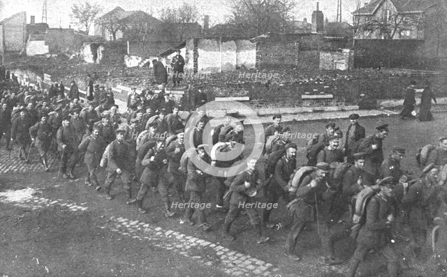 'Ils S'en Vont; A Vise, theatre des premieres destructions et des premiers crimes allemands..., 1918 Creator: Unknown.
