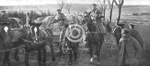 'Ils S'en Vont; Convoi conduit par un officier', 1918. Creator: Unknown.