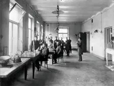 IP Pavlov and students in the vivisection room, Physiology Department at the Imperial..., [1904]. Creator: Unknown