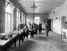 IP Pavlov and students in the vivisection room, Physiology Department at the Imperial..., [1904]. Creator: Unknown