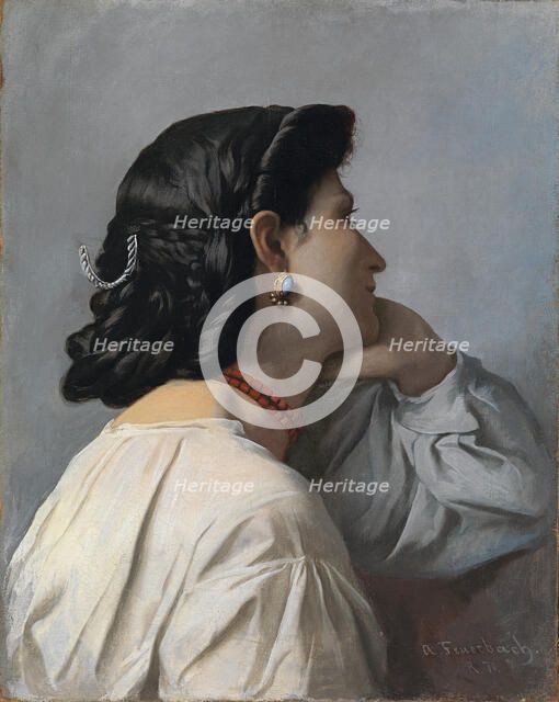 Iphigenia (Head study). Artist: Feuerbach, Anselm (1829-1880)