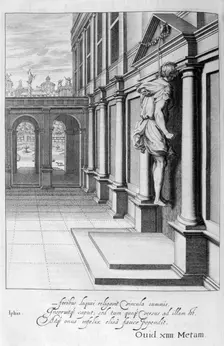 Iphis hangs himself in despair that he could not gain Anaxarete, 1655. Creator: Unknown