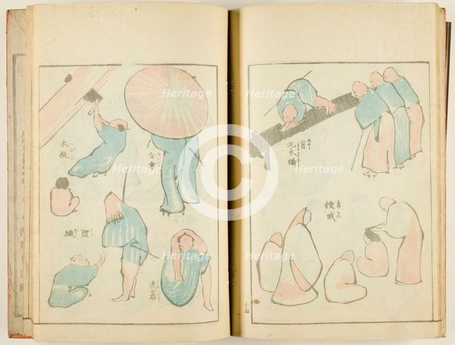 Ippitsu gafu (Album of Drawings with One Stroke), complete in 1 vol., Japan, 1823. Creator: Hokusai.