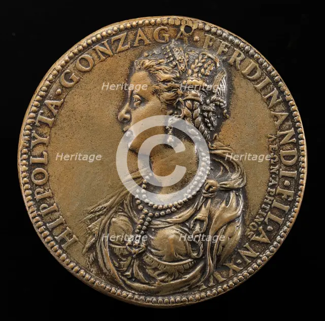 Ippolita Gonzaga, 1535-1563, daughter of Ferrante Gonzaga [obverse], 1551. Creator: Leone Leoni.