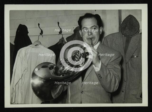 Irving Rosenthal with a French horn, c1950s. Artist: Denis Williams