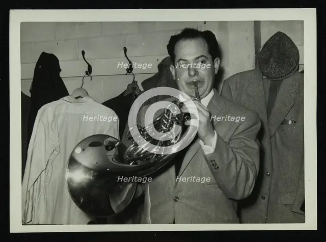 Irving Rosenthal with a French horn, c1950s. Creator: Denis Williams.