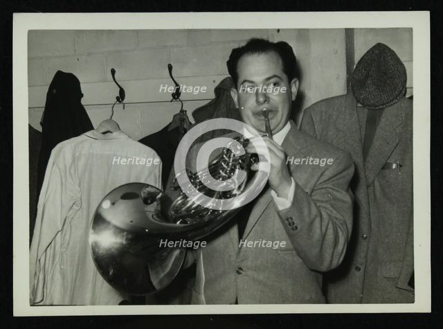 Irving Rosenthal with a French horn, c1950s. Creator: Denis Williams.
