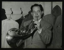 Irving Rosenthal with a French horn, c1950s. Creator: Denis Williams