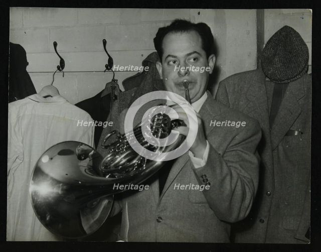 Irving Rosenthal with a French horn, c1950s. Creator: Denis Williams.