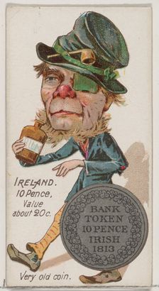 Ireland, 10 Pence, from the series Coins of All Nations (N72, variation 1) for Duke brand ..., 1889. Creator: Unknown