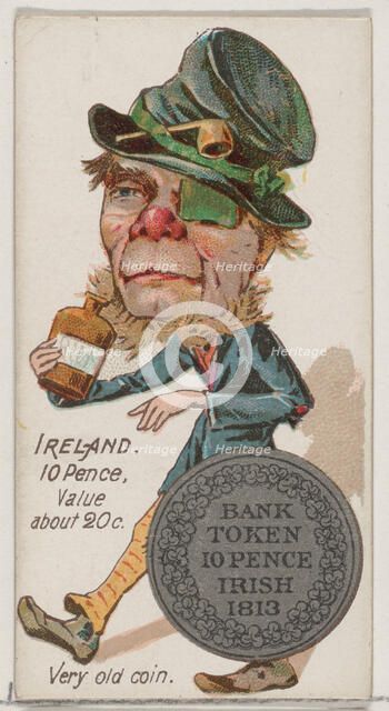 Ireland, 10 Pence, from the series Coins of All Nations (N72, variation 1) for Duke brand ..., 1889. Creator: Unknown.