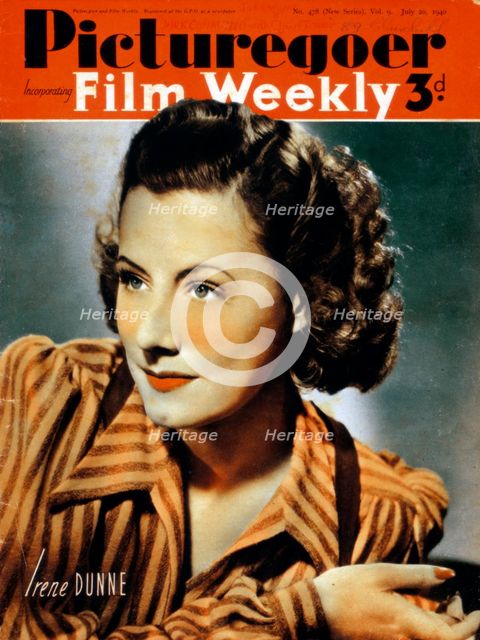 Irene Dunne (1898-1990), American actress, 1940. Artist: Unknown