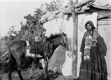 Irene Rock, an Assinaboine [sic] schoolgirl at Fort Belknap, c1907. Creator: Unknown