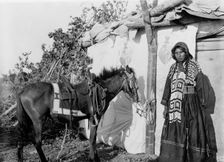 Irene Rock, an Assinaboine [sic] schoolgirl at Fort Belknap, c1907. Creator: Unknown