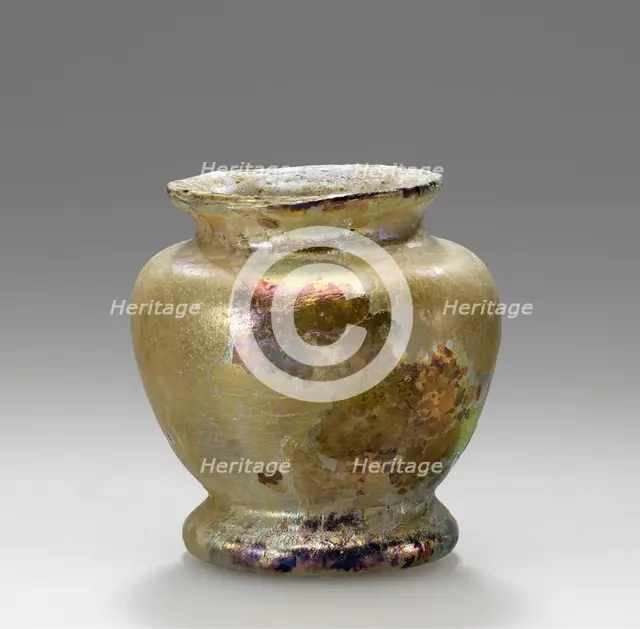 Iridescent green Miniature pot, 1st-2nd century A.D. Creator: Unknown.