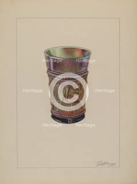 Iridescent Jar, c. 1937. Creator: Thomas Holloway.