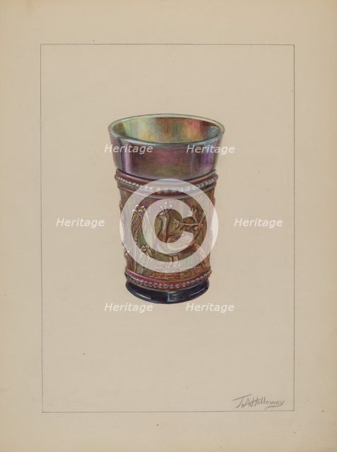 Iridescent Jar, c. 1937. Creator: Thomas Holloway.