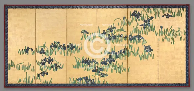 Irises, 1700s. Creator: Watanabe Shik? (Japanese, 1683-1755).