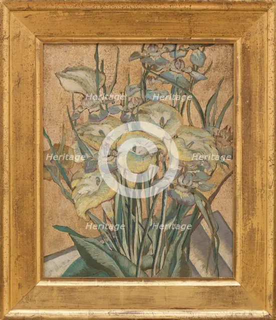 Irises and Calla Lilies, between c1890 and 1905. Creator: Maria Oakey Dewing.