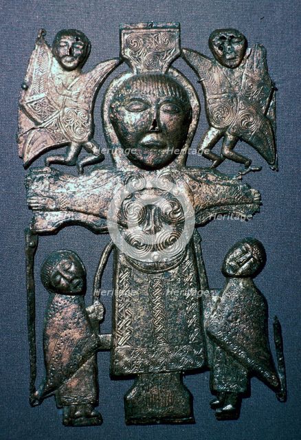 Irish Celtic crucifixion plaque, one of the earliest in Ireland. Artist: Unknown