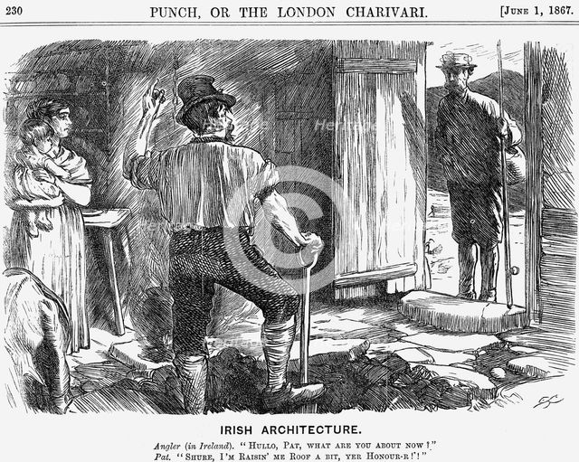 'Irish Architecture', 1867. Creator: Charles Samuel Keene.